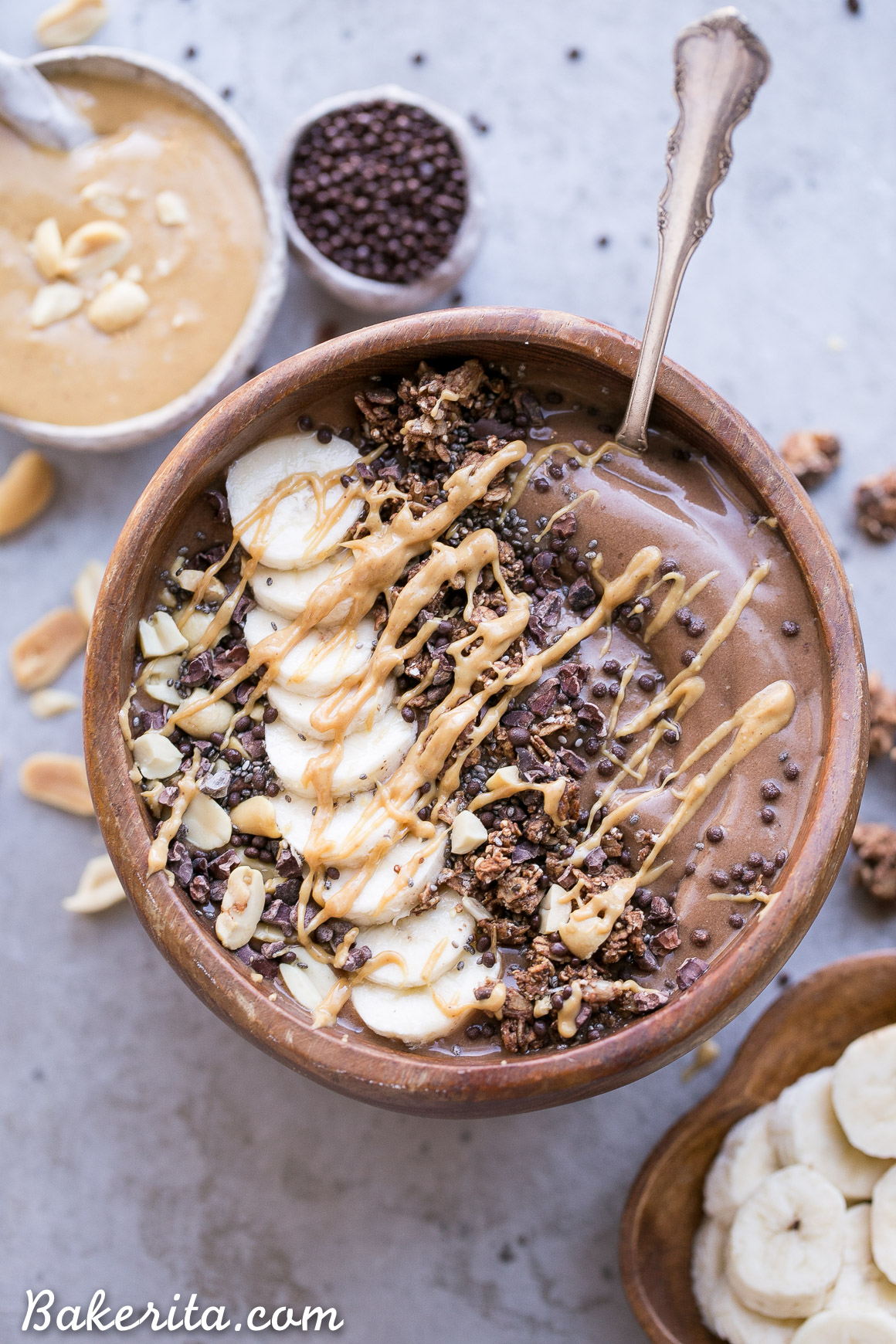 Chocolate Peanut Butter and Banana Smoothie Bowl