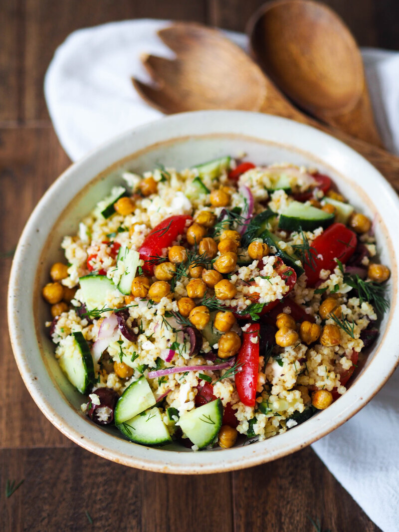 Greek Vegan Chickpea Millet Salad