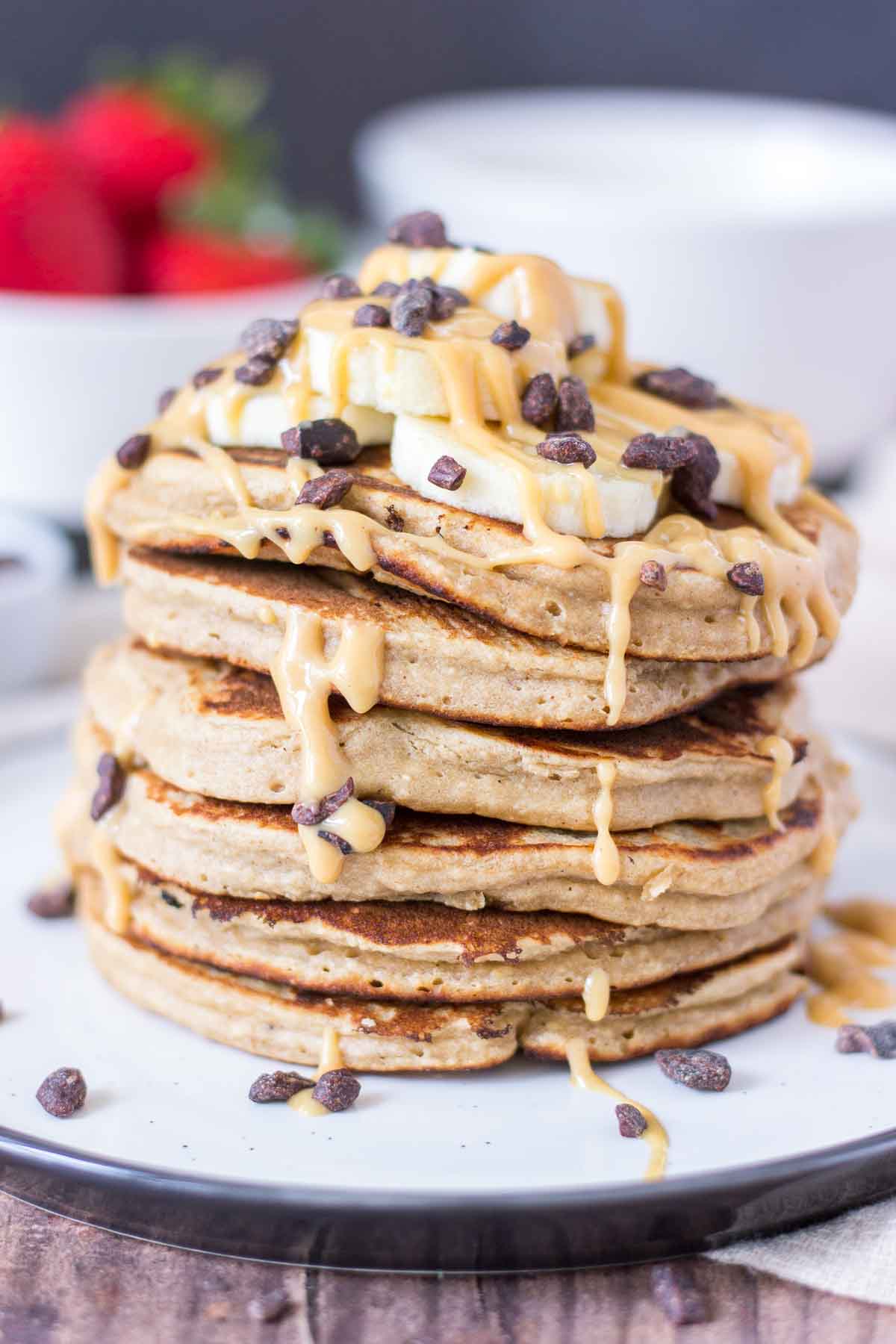 Oats Pancakes with Nuts and Peanut Butter